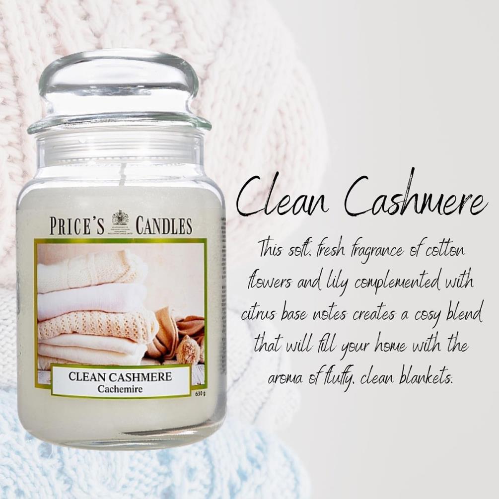 Price's Clean Cashmere Large Jar Candle Extra Image 1
